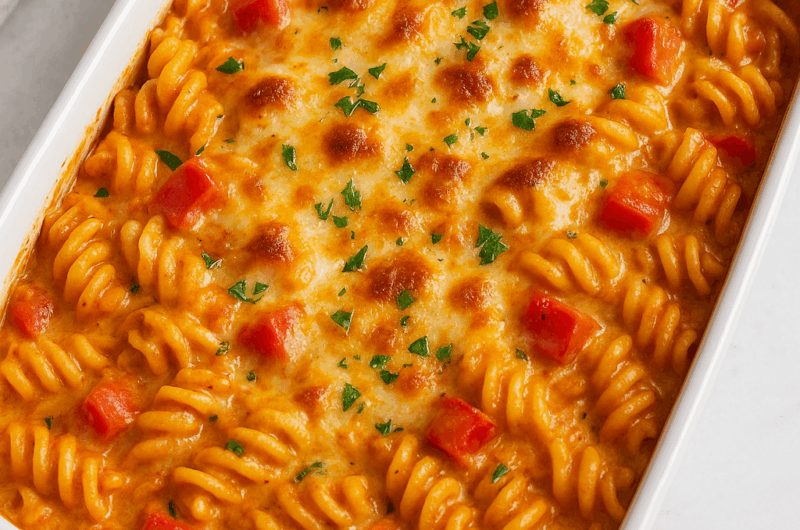 Nudeln mit Hackfleisch in Cremiger Tomaten Paprika Sauce